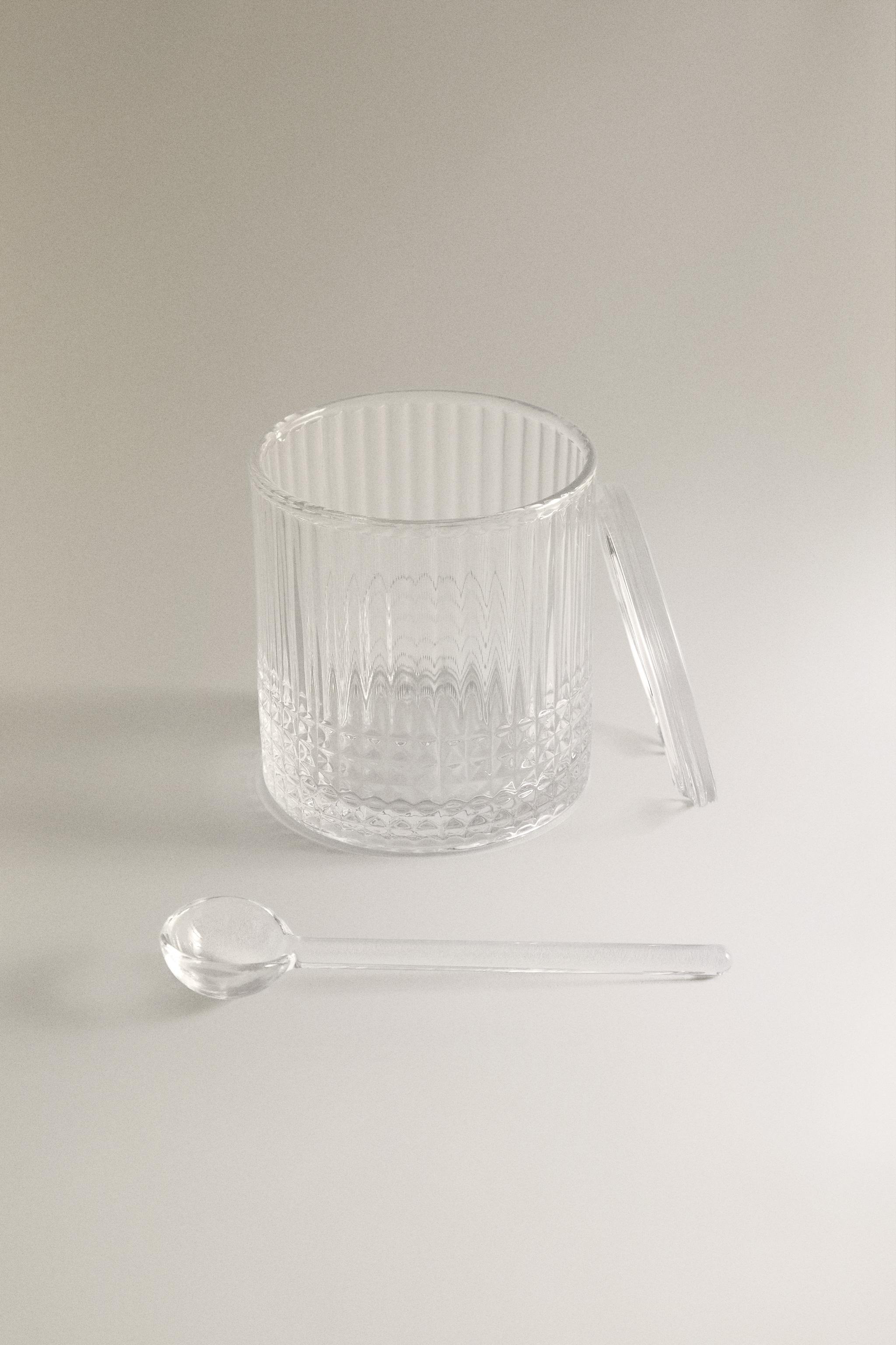 SUCRIER VERRE RELIEF GÉOMÉTRIQUE